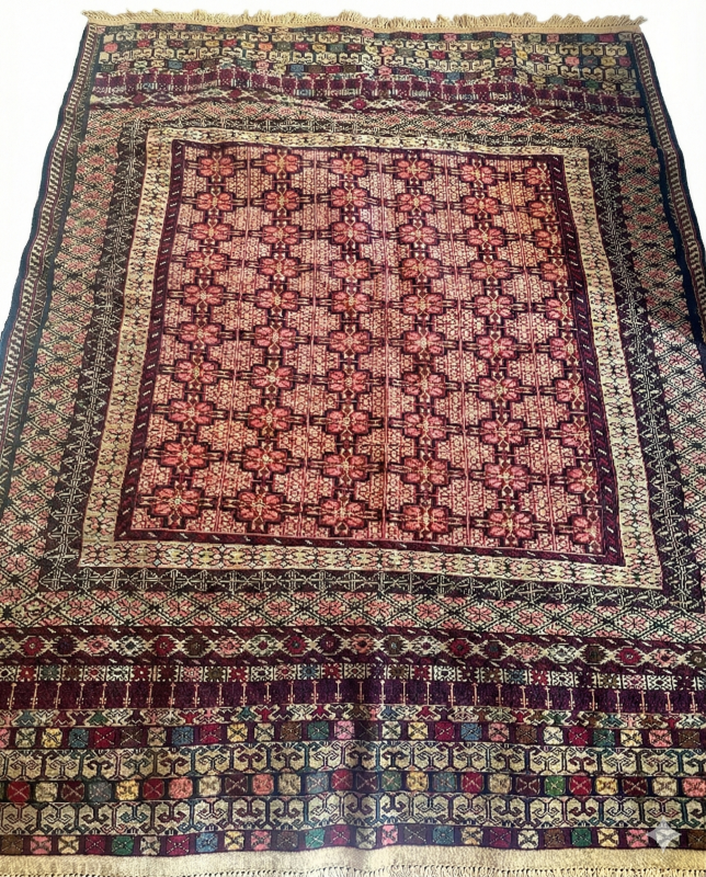 Handmade Persian Milliki Killim Wool Rug – Multicolor Needlework (6×4 ft)