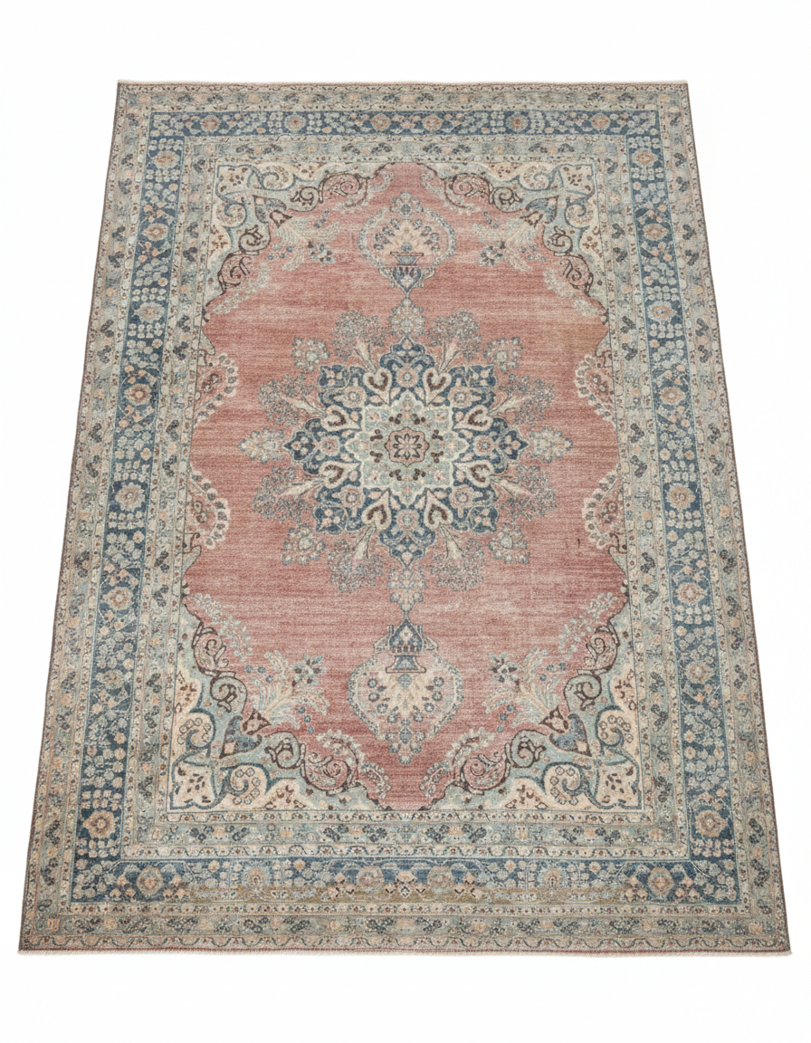 Handmade Persian Rosewood Vintage Tabriz Rug – 7'8" x 10'8"