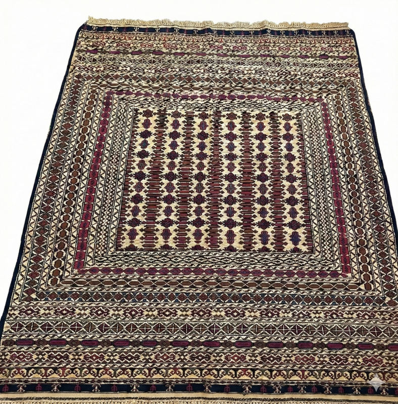Handmade Persian Milliki Killim Rug – Wool Blend, Multicolor (6×4 ft)