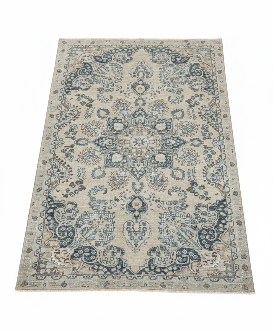 Handmade Persian Vintage Tabriz Rug – 7'7" x 5' – Distressed Traditional Wool Carpet